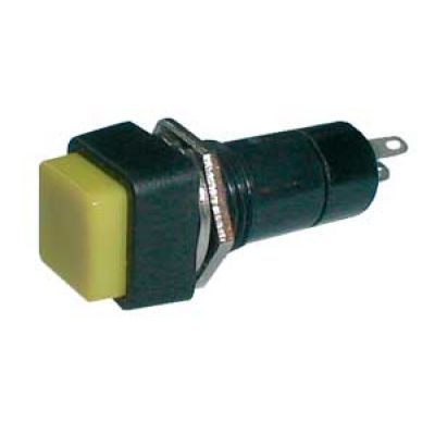 Prepínač tlačidlo štvorec OFF-(ON) 250V/1A žlté