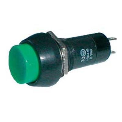 Prepínač tlačidlo okrúhle OFF-(ON) 250V/1A zelené