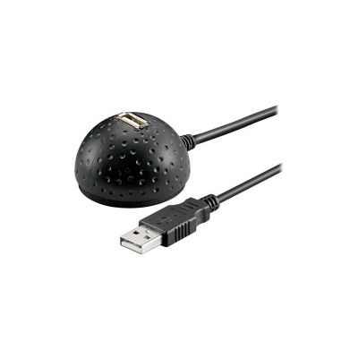 Kabel USB 2.0 GOOBAY prodlužovací s podstavcem na stůl, čierny