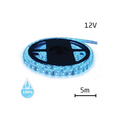LED pásik 12V 3528 60LED/m IP68 max. 4.8W/m modrá (cievka 5m) vodeodolný