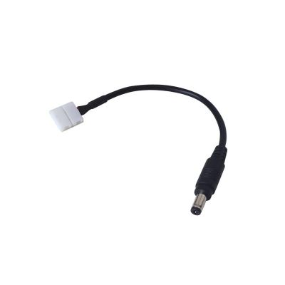 Kábel pre LED pásik napájací 10mm 5050 s konektormi, 2p + DC 5,5x2,1mm vidlica, 15 cm