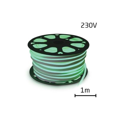 LED neon flexi hadica 230V 120LED/m 12W/m zelená 1m