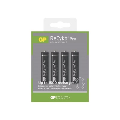 Batéria AAA (R03) nabíjacia 1,2V/800mAh GP Recyko + Pro 4ks