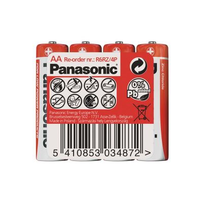 Batéria AA (R6) Zn-Cl PANASONIC Red 4S