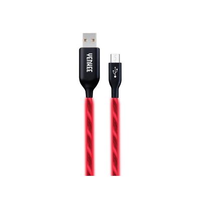 Kábel YENKEE YCU 231 RD USB/Micro USB 1m červený svietiaci
