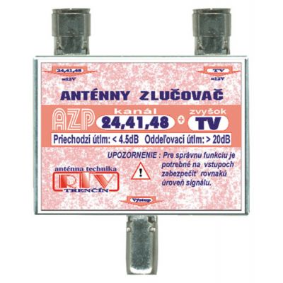 Anténny zlučovač AZP24,41,48+TV IEC