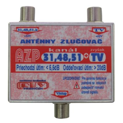 Anténny zlučovač AZP31,48,51+TV F-F